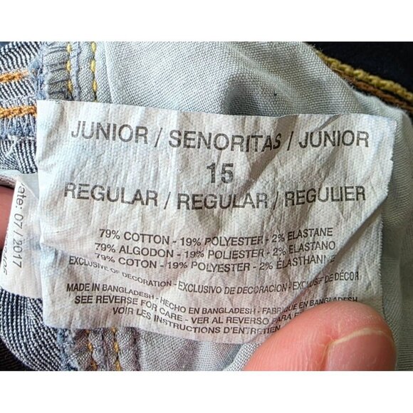 Juniors Regular Fit Denim Jeans Size 15 - Picture 5 of 11